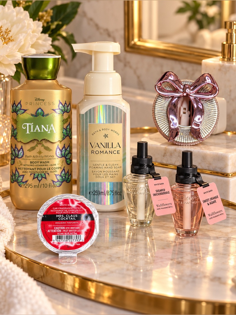 Bath & Body Works Disney Tiana Vanilla Romance Fragrance Bundle 6 Pieces NEW